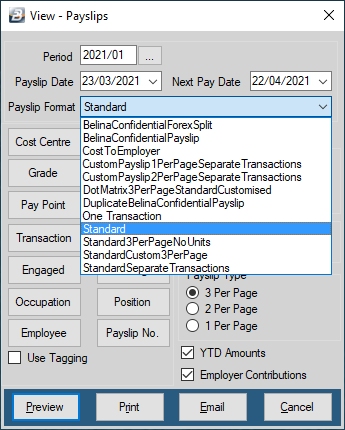 Reports - Payslip Formats