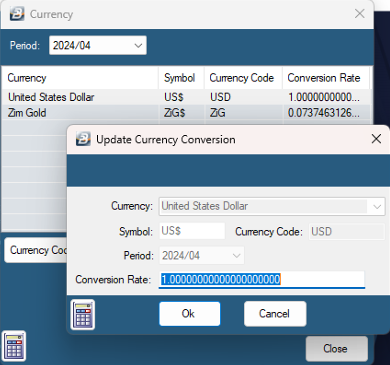 Update Currency Conversion