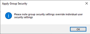 Security - GroupsWarning