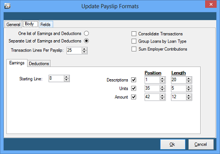 Payslip - Body Tab - Earnings