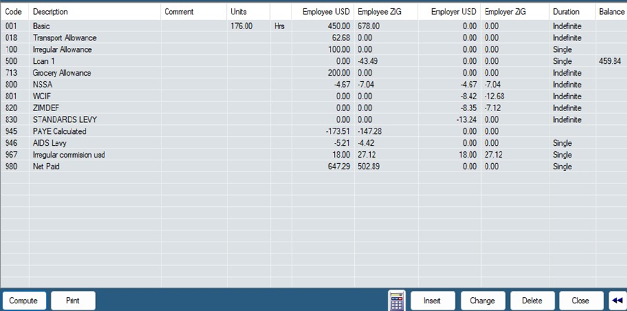 Multicurrency on payslip input