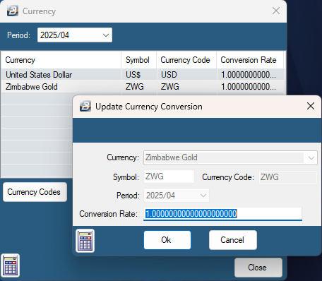 Update Currency conversion ZiG