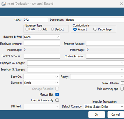 Account Ref TransactionCode