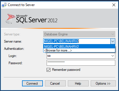 sql dropdown