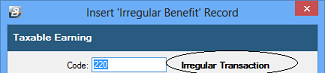IrregularTransaction