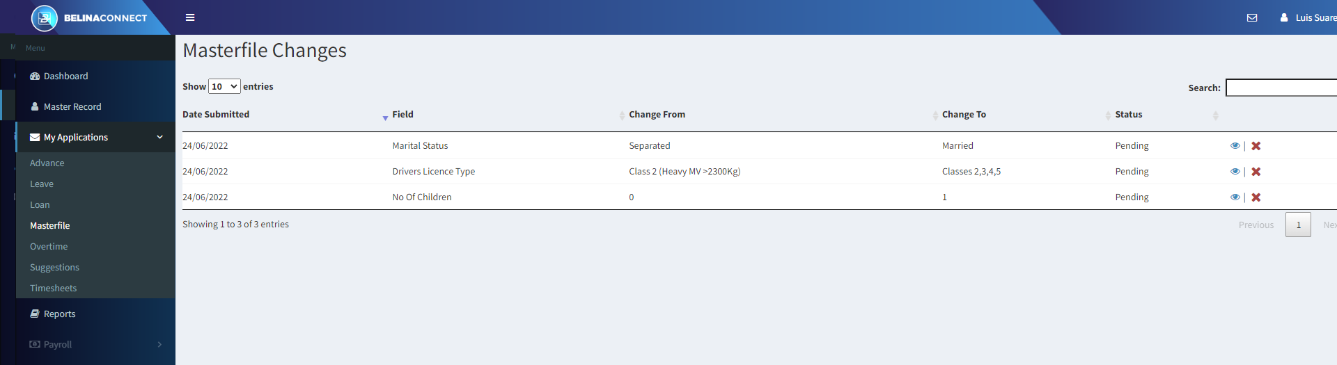 MasterfileChanges