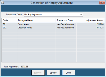 NetPayAdjustmentList