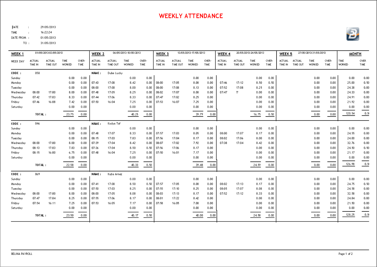 TC-WeeklyAttendance