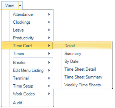 TimeCardDetailReportMenu