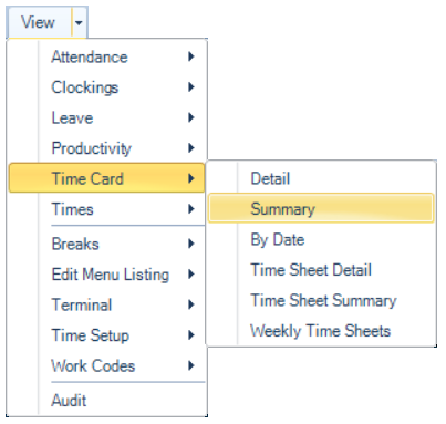 TimeCardSummaryMenu