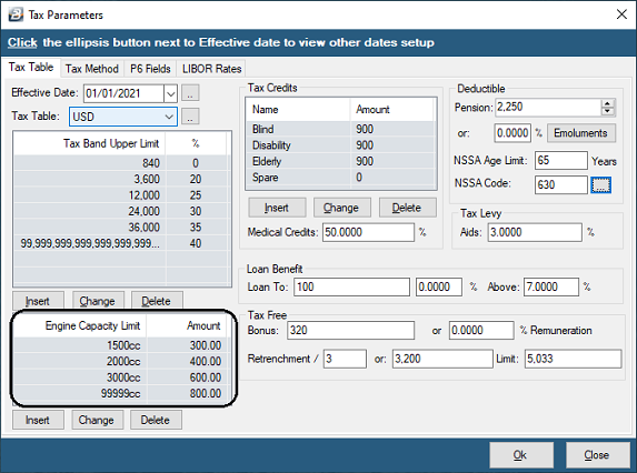 VehicleBenefitTaxSetup