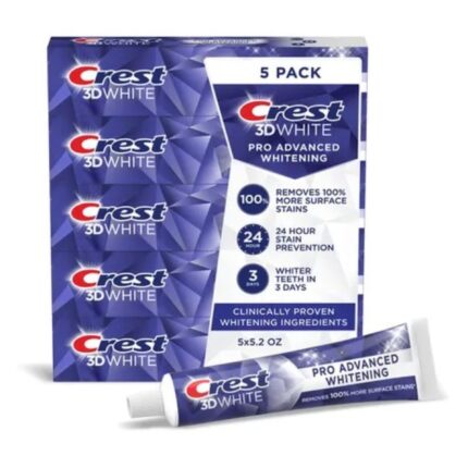 Crest 3D White Pro Advanced Whitening Toothpaste - 5 Pack (5 x 147g)