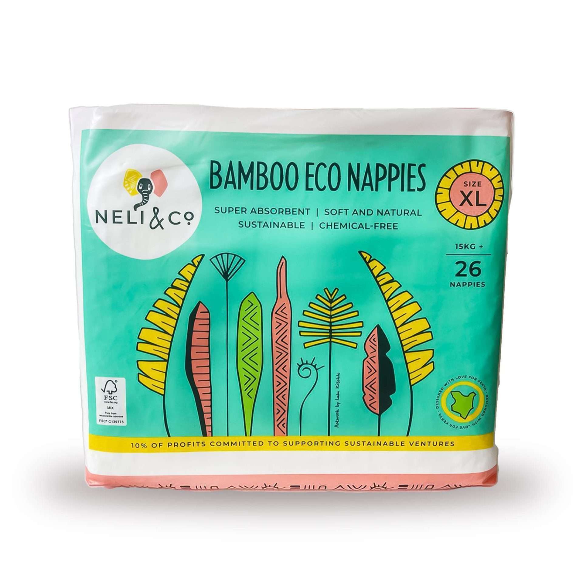 Grounded - Bamboo Eco Nappies XL 15Kgs scaled Baby Diapers - Neli & Co Bamboo Eco Nappies - Image 6