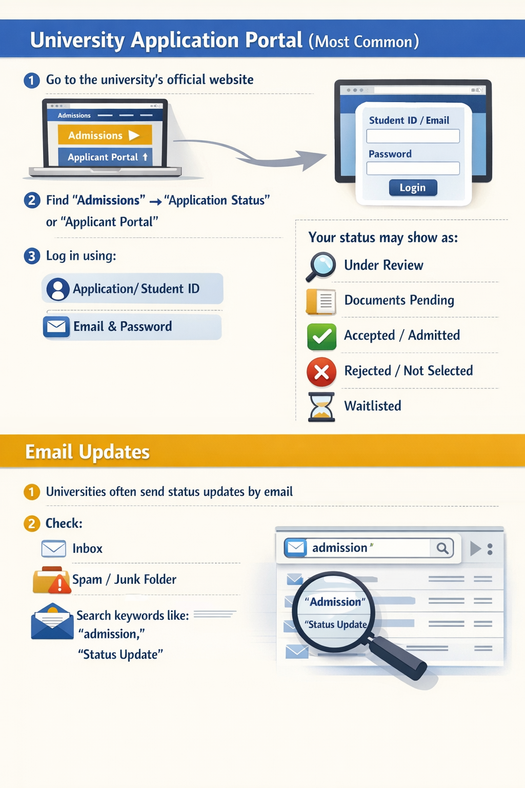 HOW TO CHECK UNIVERSITY STATUS